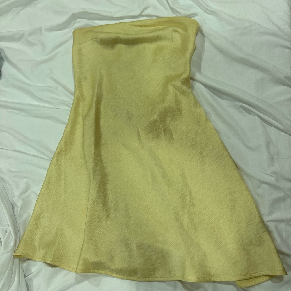 Forever 21 Light Yellow Strapless Dress